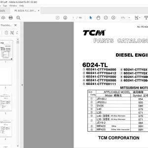 TCM 6D24-TL Diesel Engine Parts Catalogue Manual PE-6D24-TLC - PDF DOWNLOAD