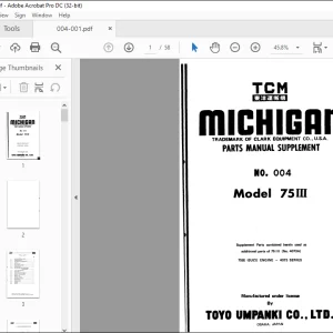 TCM 75III (Supplement) PARTS MANUAL - PDF DOWNLOAD