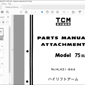 TCM 75IIIAN ATTACHMAENT PARTS MANUAL - PDF DOWNLOAD