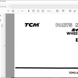 TCM 820J Wheel Loader Parts Manual PN-617A - PDF DOWNLOAD