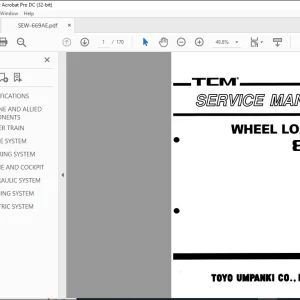 TCM 866 Kubota Wheel Loader Service Manual SEW-669AE - PDF DOWNLOAD