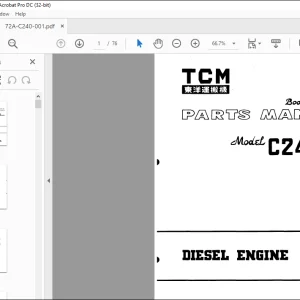 TCM C240 Isuzu Diesel Engine Parts Manual 72A-C240 - PDF DOWNLOAD