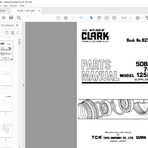 TCM Clark 50BZ3 75B 125BN Wheel Loader (Supplement) Parts Manual 823B-1- PDF DOWNLOAD