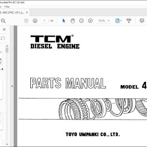 TCM DIESEL ENGINE 4BC2IPK ISUZU PARTS MANUAL  -  PDF DOWNLOAD