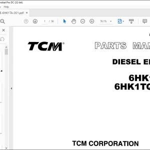 TCM DIESEL ENGINE 6HK1TQC 6HK1TQC・01 Isuzu PARTS Manual -  PDF DOWNLOAD