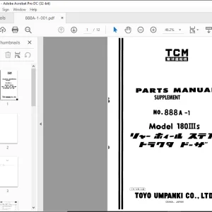 TCM DIESEL ENGINE 888A-1 SUPPLEMENT PARTS MANUAL  - PDF DOWNLOAD
