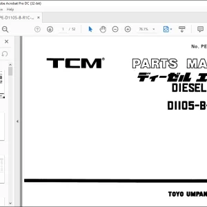 TCM DIESEL ENGINE D1105-B-TCM-RI KUBOTA PARTS MANUAL -  PDF DOWNLOAD