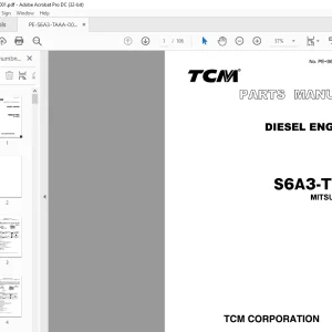 TCM DIESEL ENGINE S6A3-TAA MITSUBISHI PARTS MANUAL PE-S6A3-TAAA - PDF DOWNLOAD