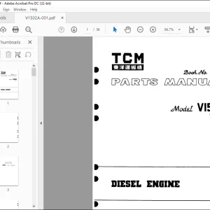 TCM DIESEL ENGINE V1502 KUBOTA PARTS MANUAL V1502A -  PDF DOWNLOAD