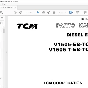TCM DIESEL ENGINE V1505-EB-TCM-R4 V1505-T-EB-TCM-R4 KUBOTA PARTS MANUAL -  PDF DOWNLOAD