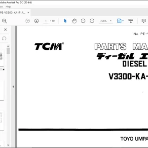TCM DIESEL ENGINE V33DD-KA-TCM-RI KUBOTA PARTS MANUAL  -  PDF DOWNLOAD