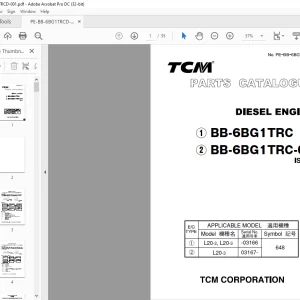 TCM Diesel Engine BB-6BG1TRC BB-6BG1TRC-04 Parts Manual PE-BB-6BG1TRCD - PDF DOWNLOAD