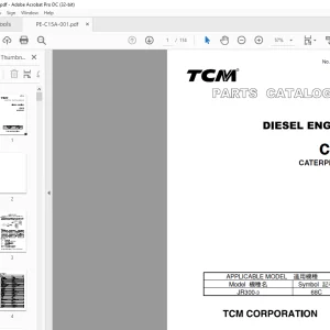 TCM Diesel Engine C15 Caterpillar Parts Catalogue Manual PE-C15A - PDF DOWNLOAD