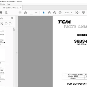 TCM Diesel Engine S6B3-E2TAA Parts Catalogue Manual PE-S6B3-E2TAAA -  PDF DOWNLOAD