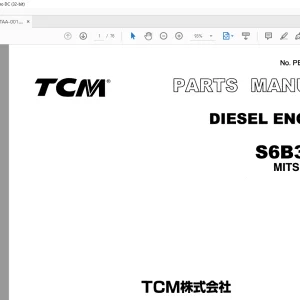 TCM Diesel Engine S6B3-TA Parts Catalogue Manual PE-S6B3-TAA - PDF DOWNLOAD