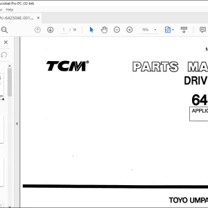 TCM Drive Axle W130 642-30 parts Manual-  PDF DOWNLOAD