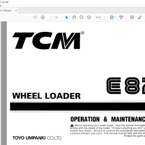 TCM E820 Wheel Loader Operation & Maintenance Manual OW-617BE - PDF DOWNLOAD