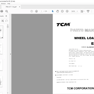 TCM E820 Wheel Loader Parts Manual PW-617-1A - PDF DOWNLOAD