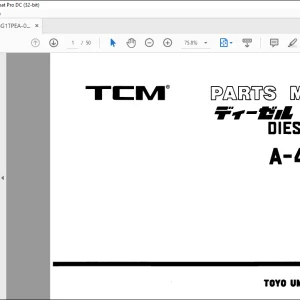 TCM E830 A-4BG1TPE DIESEL ENGINE ISUZU PARTS MANUAL- PDF DOWNLOAD