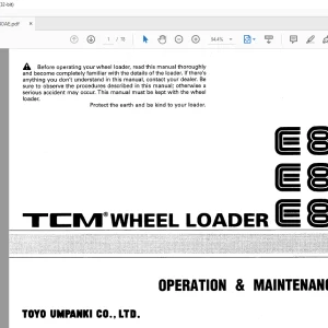 TCM E830 E835 E840 Wheel Loader Operation & Maintenance Manual OW-640AE - PDF DOWNLOAD