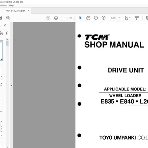 TCM E835 E840 L26 Wheel Loader Drive Unit Shop Manual - PDF DOWNLOAD