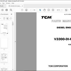 TCM KUBOTA DIESEL ENGINE V3300-DI-KA PARTS MANUAL - PDF DOWNLOAD