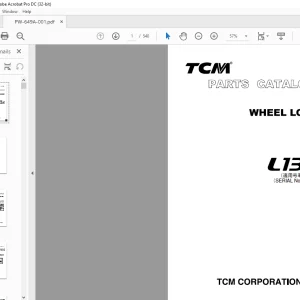 TCM L13T-3 Wheel Loader Parts Catalogue Manual PW-649A - PDF DOWNLOAD