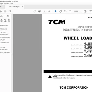 TCM L27 L32-2 L35 L40 Wheel Loader Operation & Maintenance Manual OW-655CE - PDF DOWNLOAD