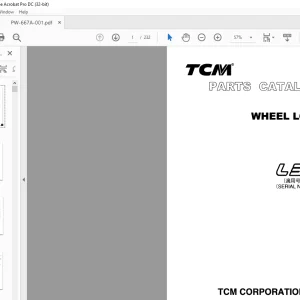 TCM L32-2 Wheel Loader Parts Catalogue Manual PW-667A - PDF DOWNLOAD