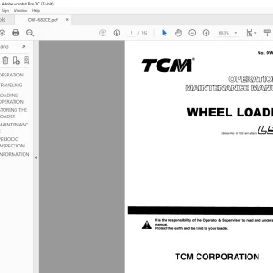 TCM L50 Wheel Loader Operation & Maintenance Manual OW-682CE - PDF DOWNLOAD