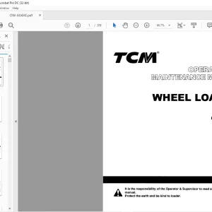 TCM L9-2 Wheel Loader Operation & Maintenance Manual OW-604AE - PDF DOWNLOAD