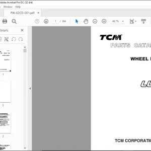 TCM LL3-2 Wheel Loader Parts Catalogue Manual PW-62CD - PDF DOWNLOAD