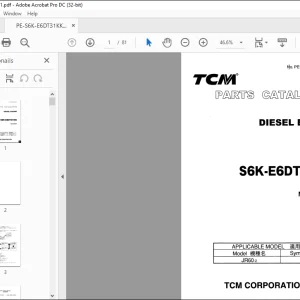 TCM S6K-E6DT31KK Diesel Engine Parts Catalogue Manual PE-S6K-E6DT31KKA - PDF DOWNLOAD