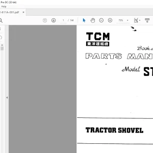TCM STD 10 Tractor Shovel Parts Manual S2-611A - PDF DOWNLOAD