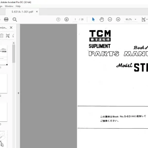TCM STD 30 (SUPLLIMENT) PARTS MANUAL  - PDF DOWNLOAD
