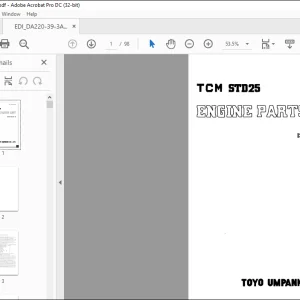 TCM STD25 Isuzu DA220-39 Engine Parts List Manual DA220-39-3A - PDF DOWNLOAD