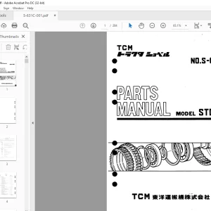 TCM STD30 Tractor Shovel Parts Manual S-631C - PDF DOWNLOAD