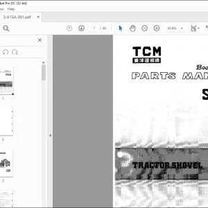 TCM TRACTOR SHOVEL STD 15 PARTS MANUAL S-615A - PDF DOWNLOAD