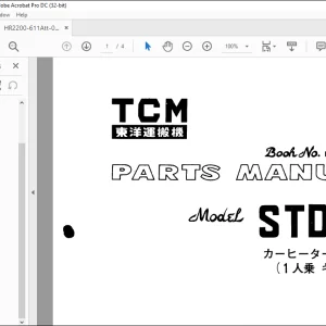 TCM TRACTOR SHOVEL STD10 PARTS MANUAL -  PDF DOWNLOAD
