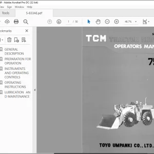 TCM Tractor Shovel 75IIIP Operators Manual  - PDF DOWNLOAD