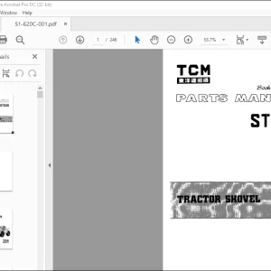 TCM Tractor Shovel STD25 Parts Manual S1-620C - PDF DOWNLOAD