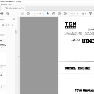 TCM UD434 Nissan Diesel Engine Parts Manual 70A-UD434 - PDF DOWNLOAD