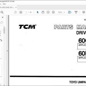 TCM W110 60C-25 W130 60E-25 DRIVE UNIT APPLICABLE PARTS MANUAL -  PDF DOWNLOAD