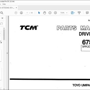 TCM W170 675-30 DRIVE AXLE APPLICABLE PARTS MANUAL PU-67530AE - PDF DOWNLOAD