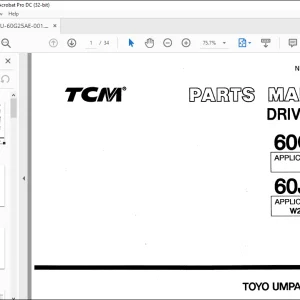 TCM W190 60G-25 W230・W270 60J-25 DRIVE UNIT APPLICABLE PARTS MANUAL -  PDF DOWNLOAD