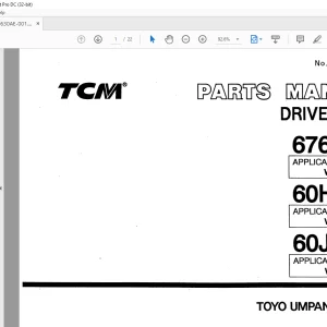 TCM W190 676-30 W230 60H-30 W270 60J-30 DRIVE AXLE APPLICABLE PARTS MANUAL PU-67630AE  - PDF DOWNLOAD
