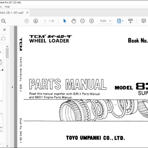 TCM WHEEL LOADER 835-2 PARTS MANUAL 643-28-1 - PDF DOWNLOAD