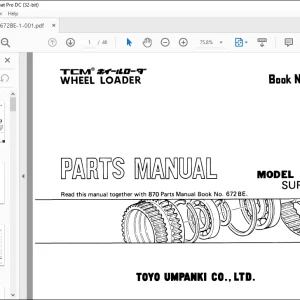 TCM WHEEL LOADER 870 Supplement PARTS MANUAL 672be-1  - PDF DOWNLOAD