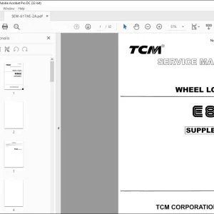 TCM WHEEL LOADER E820 SUPPLEMENT SERVICE MANUAL - PDF DOWNLOAD
