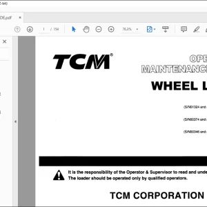 TCM WHEEL LOADER E830 E835 E840 OPERATION & MAINTENANCE MANUAL OW-640DE - PDF DOWNLOAD